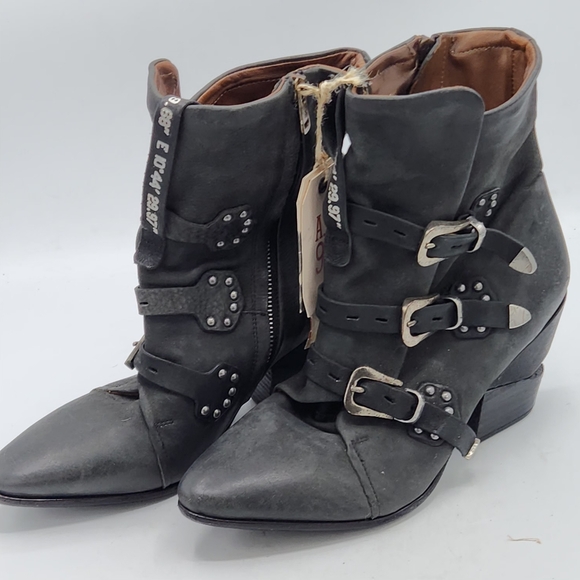 NWT A.S. 98 Saintec Studded Black Leather Moto Boots - Italian - Size 40 - Picture 16 of 16